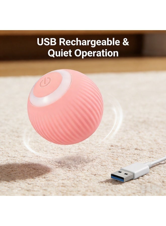 Interactive Cat Ball Toy, Intelligent Indoor Automatic Moving Ball Puzzle Dispel Boredom USB Charging Pet Toy - Image 3